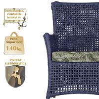 Poltronas Igapó Alumínio Pintura Marrom Corda Náutica E5 Azul