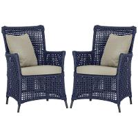 Poltronas Igapó Alumínio Pintura Preta Corda Náutica E7 Azul - 1