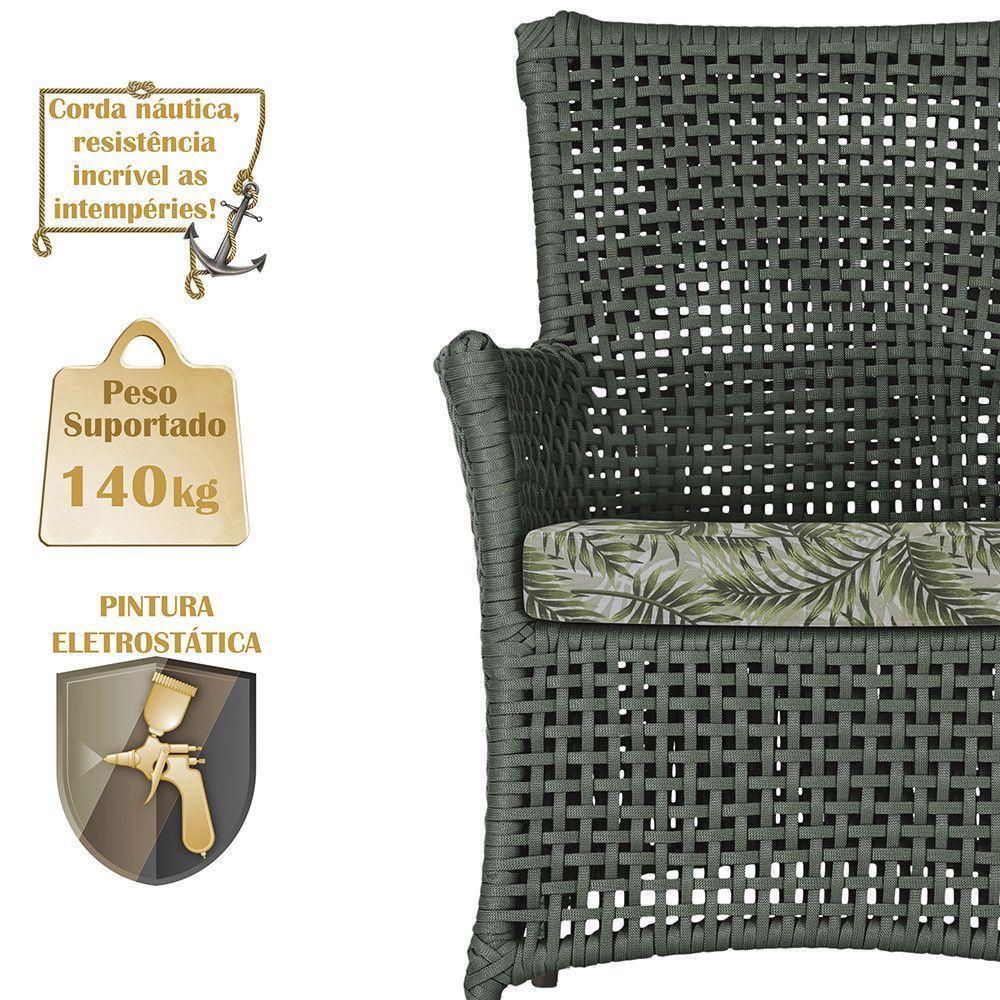 Poltronas Igapó Alumínio Pintura Marrom Corda Náutica E5 Verde - 3