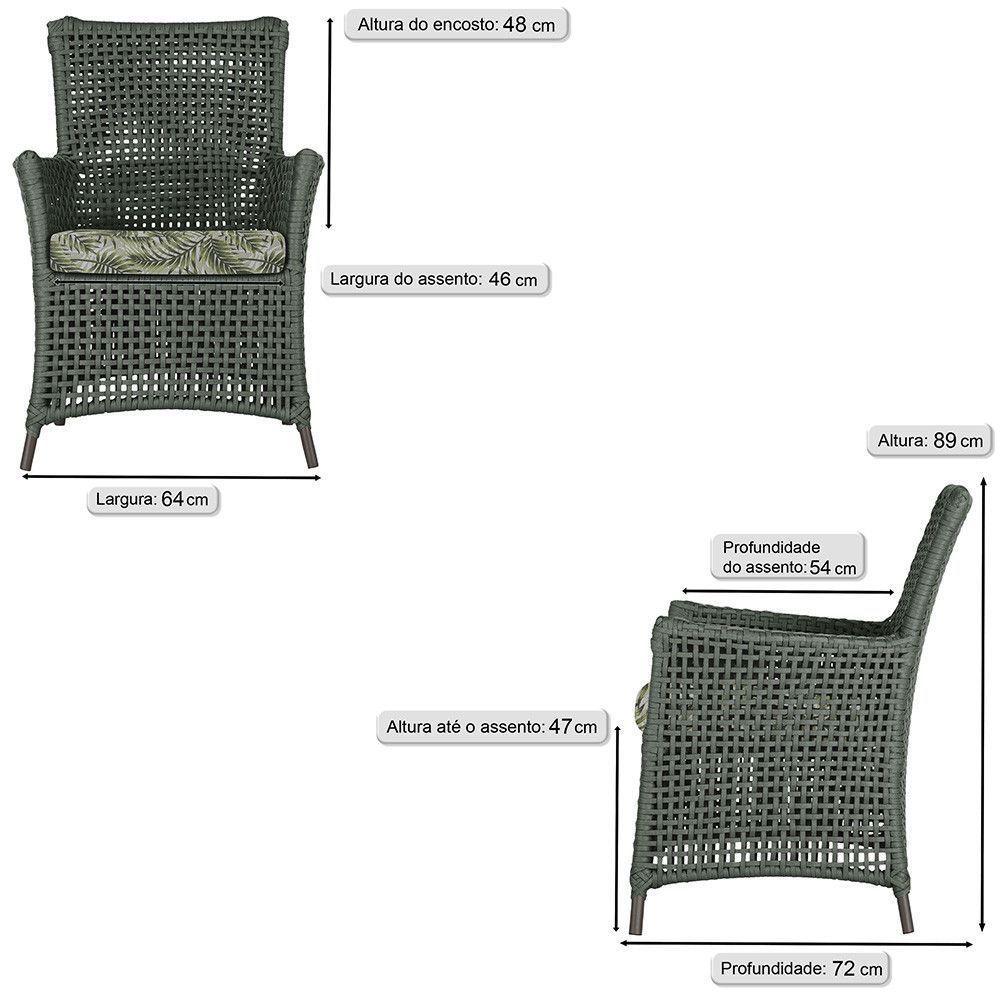 Poltronas Igapó Alumínio Pintura Marrom Corda Náutica E5 Verde - 5