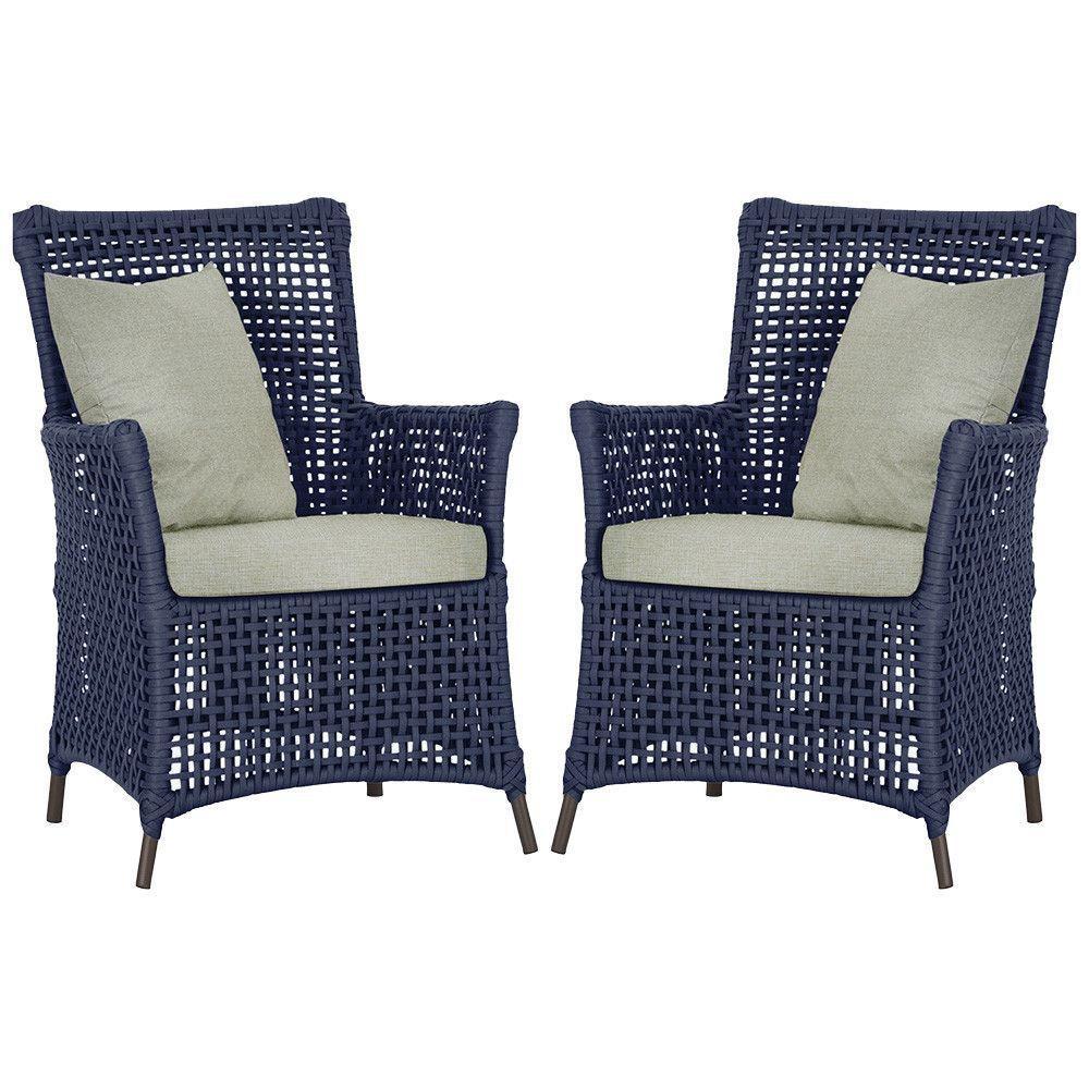 Poltronas Igapó Alumínio Pintura Marrom Corda Náutica E3 Azul - 1