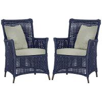 Poltronas Igapó Alumínio Pintura Marrom Corda Náutica E3 Azul - 1