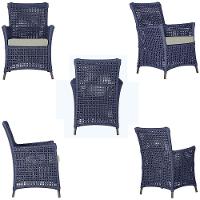 Poltronas Igapó Alumínio Pintura Marrom Corda Náutica E3 Azul - 3