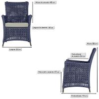 Poltronas Igapó Alumínio Pintura Marrom Corda Náutica E3 Azul - 6