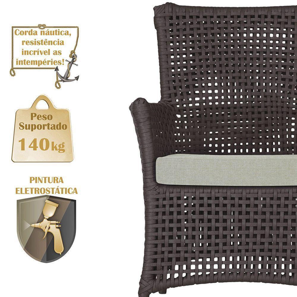 Poltronas Igapó Alumínio Pintura Marrom Corda Náutica E3 Marrom - 4
