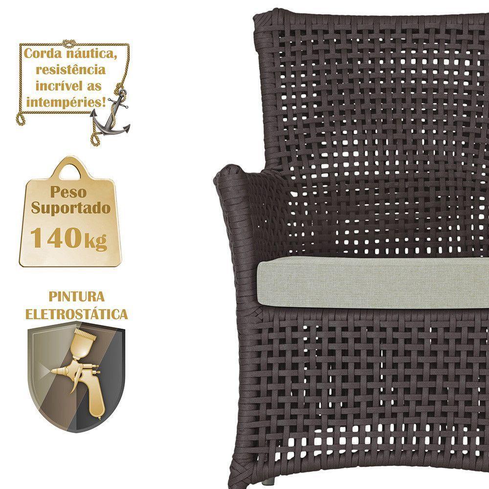 Poltronas Igapó Alumínio Pintura Fendi Corda Náutica E3 Marrom - 4