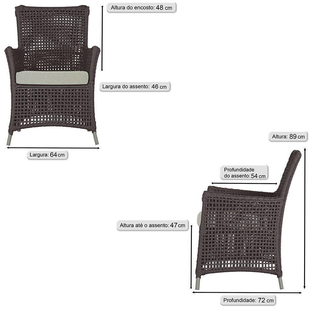 Poltronas Igapó Alumínio Pintura Fendi Corda Náutica E3 Marrom - 6