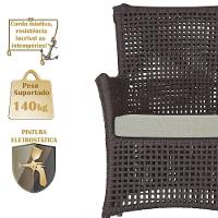 Poltronas Igapó Alumínio Pintura Fendi Corda Náutica E3 Marrom