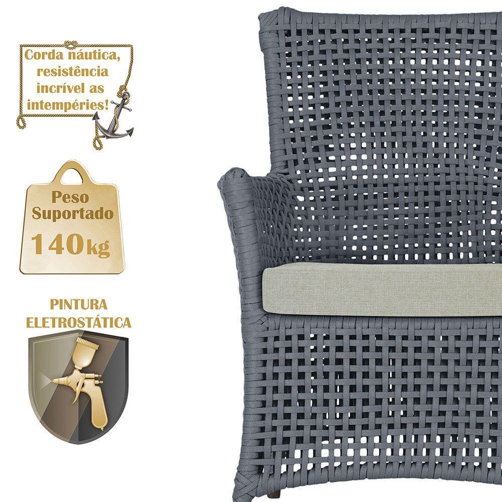 Poltronas Igapó Alumínio Pintura Marrom Corda Náutica E3 Prata - 4