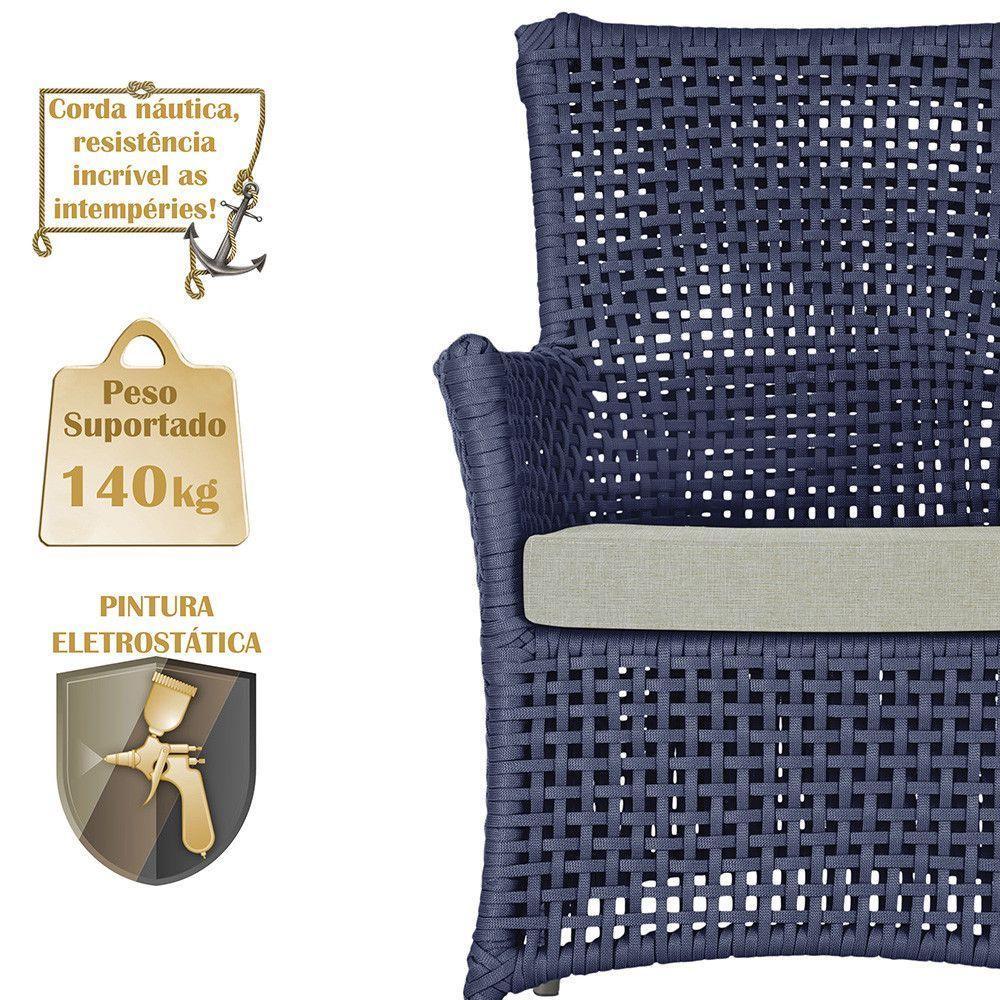 Poltronas Igapó Alumínio Pintura Fendi Corda Náutica E3 Azul - 4