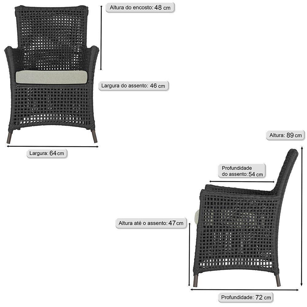 Poltronas Igapó Alumínio Pintura Marrom Corda Náutica E3 Preto - 6