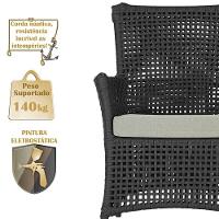 Poltronas Igapó Alumínio Pintura Marrom Corda Náutica E3 Preto