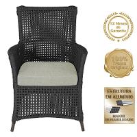 Poltronas Igapó Alumínio Pintura Marrom Corda Náutica E3 Preto - 5