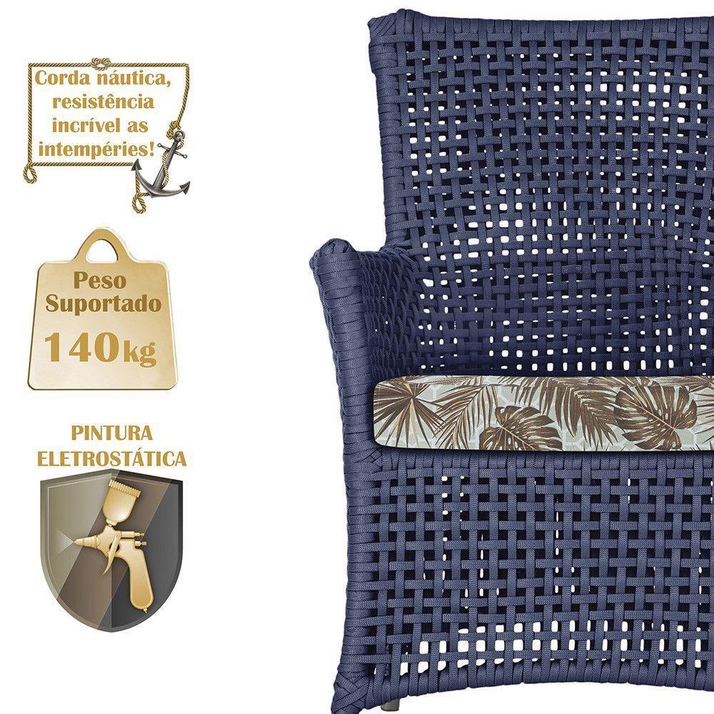 Poltronas Igapó Alumínio Pintura Fendi Corda Náutica E6 Azul - 4