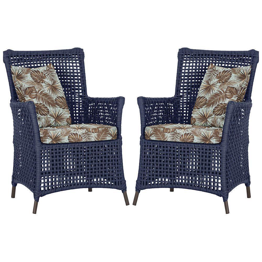 Poltronas Igapó Alumínio Pintura Marrom Corda Náutica E6 Azul - 1