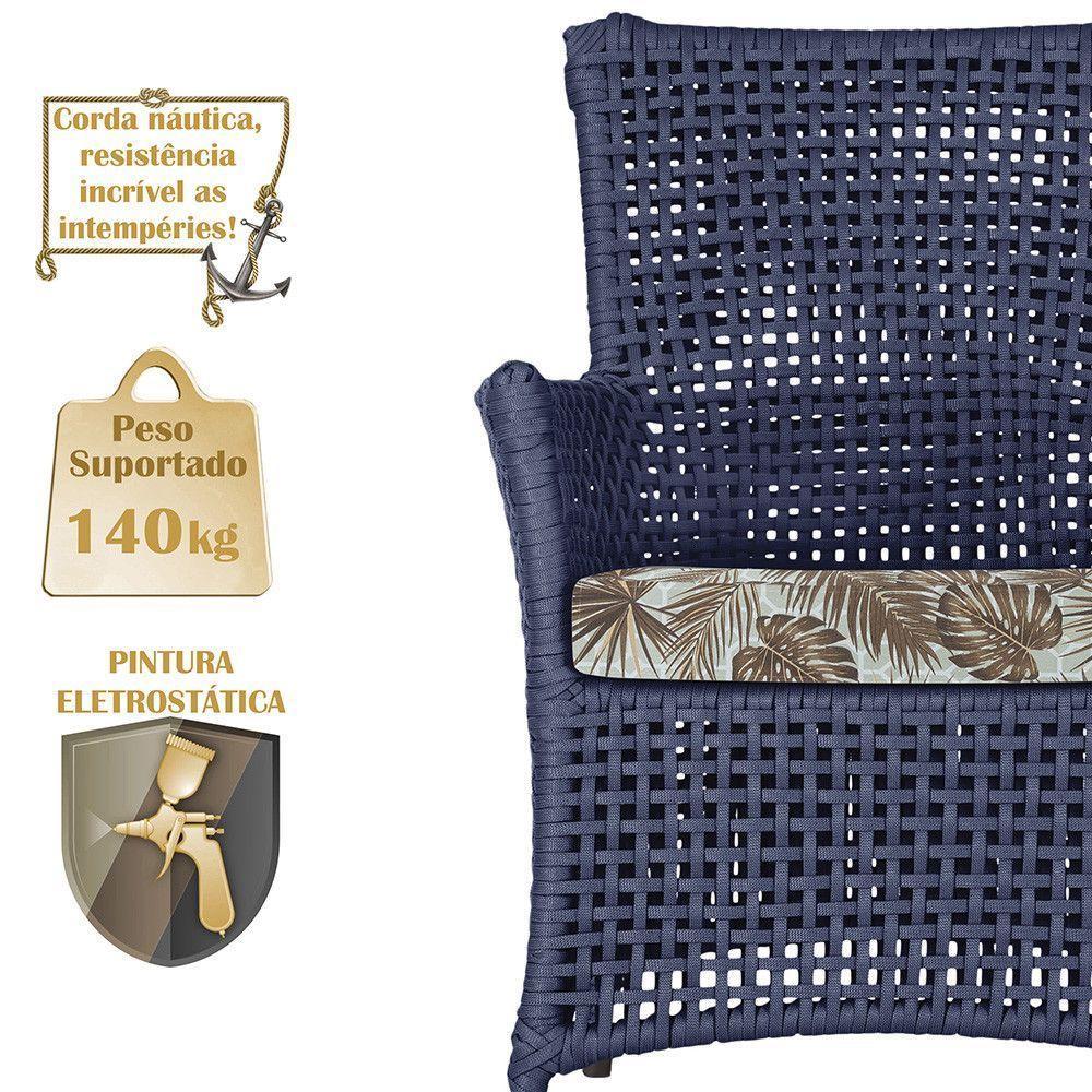 Poltronas Igapó Alumínio Pintura Marrom Corda Náutica E6 Azul - 4