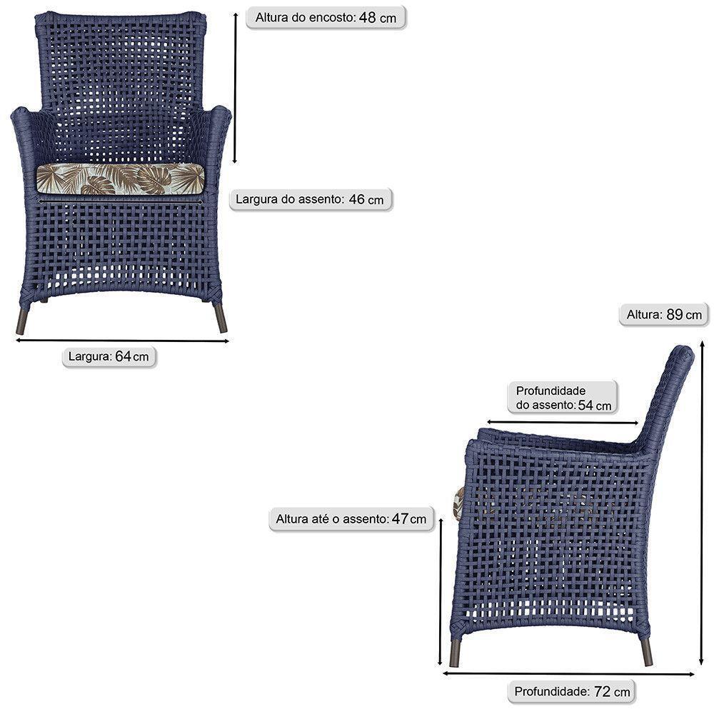 Poltronas Igapó Alumínio Pintura Marrom Corda Náutica E6 Azul - 6