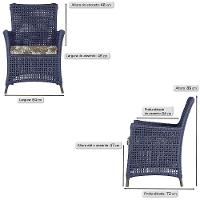 Poltronas Igapó Alumínio Pintura Marrom Corda Náutica E6 Azul - 6