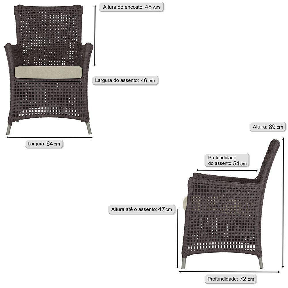 Poltronas Igapó Alumínio Pintura Fendi Corda Náutica E7 Marrom - 3