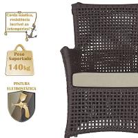 Poltronas Igapó Alumínio Pintura Fendi Corda Náutica E7 Marrom - 6