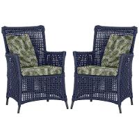 Poltronas Igapó Alumínio Pintura Preta Corda Náutica E5 Azul - 1