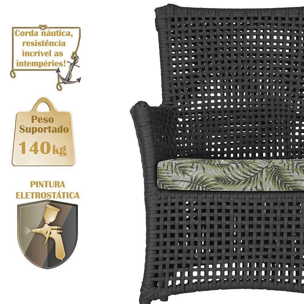 Poltronas Igapó Alumínio Pintura Preta Corda Náutica E5 Preto - 4