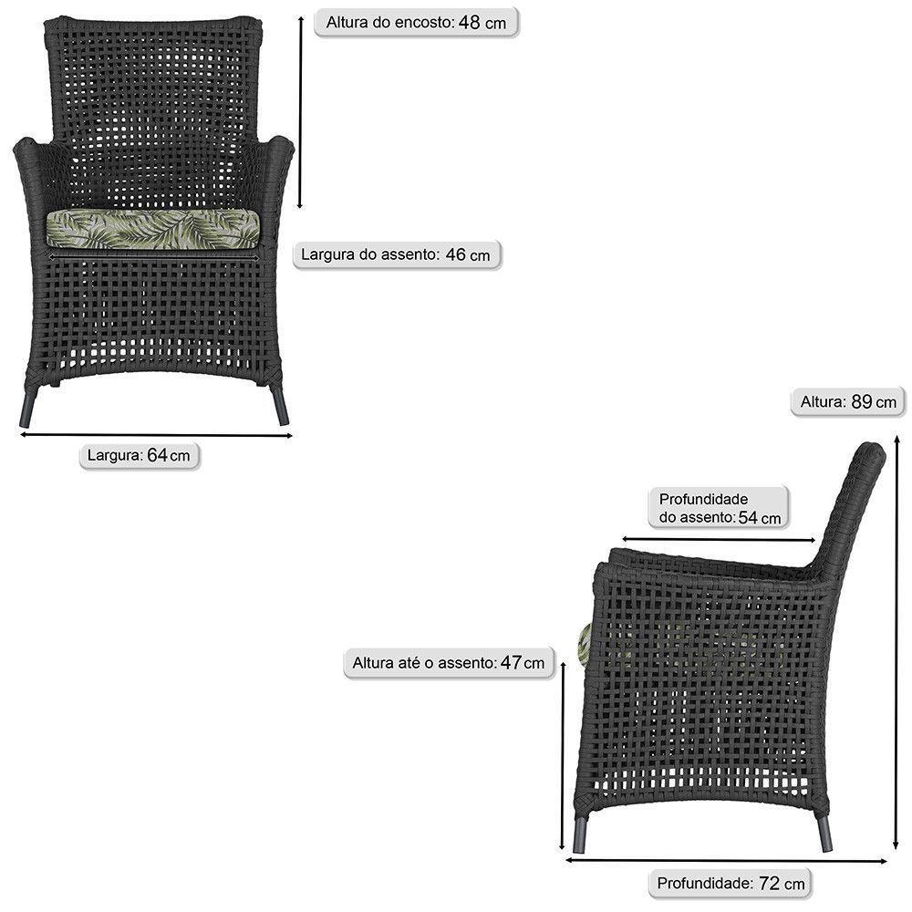 Poltronas Igapó Alumínio Pintura Preta Corda Náutica E5 Preto - 6