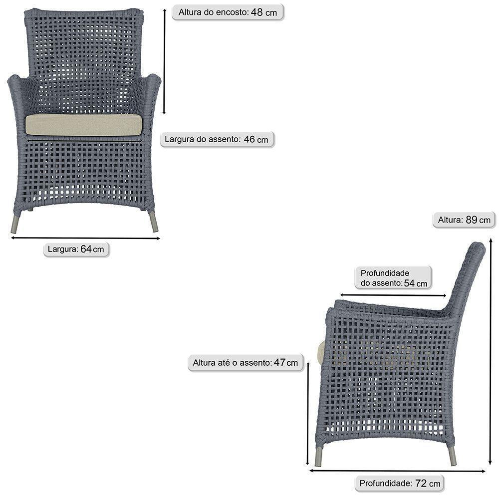 Poltronas Igapó Alumínio Pintura Fendi Corda Náutica E7 Prata - 6