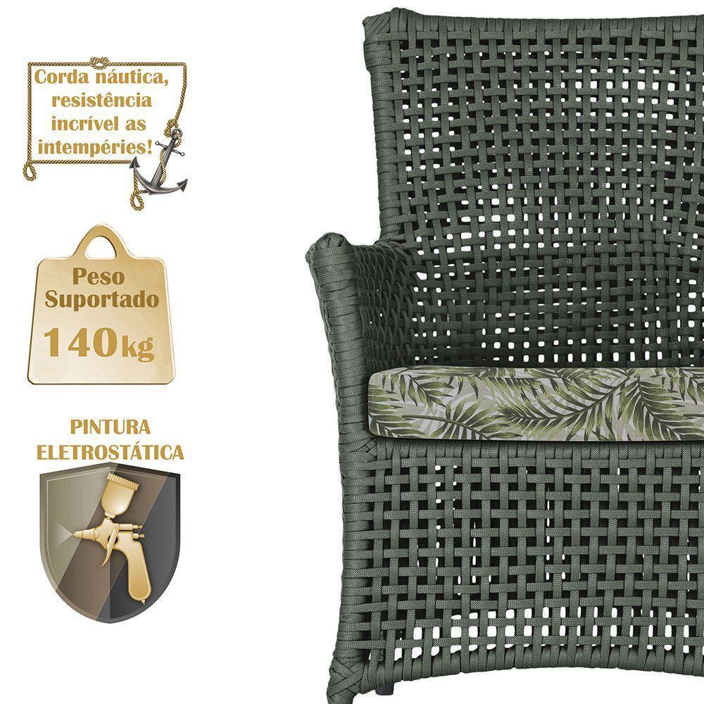 Poltronas Igapó Alumínio Pintura Preta Corda Náutica E5 Verde - 3