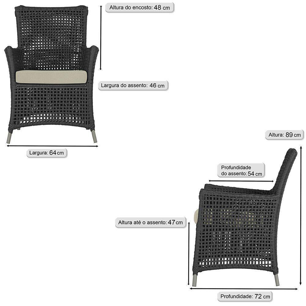 Poltronas Igapó Alumínio Pintura Fendi Corda Náutica E7 Preto - 5