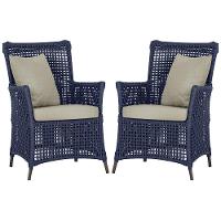 Poltronas Igapó Alumínio Pintura Marrom Corda Náutica E7 Azul - 1