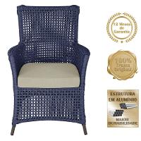 Poltronas Igapó Alumínio Pintura Marrom Corda Náutica E7 Azul - 5