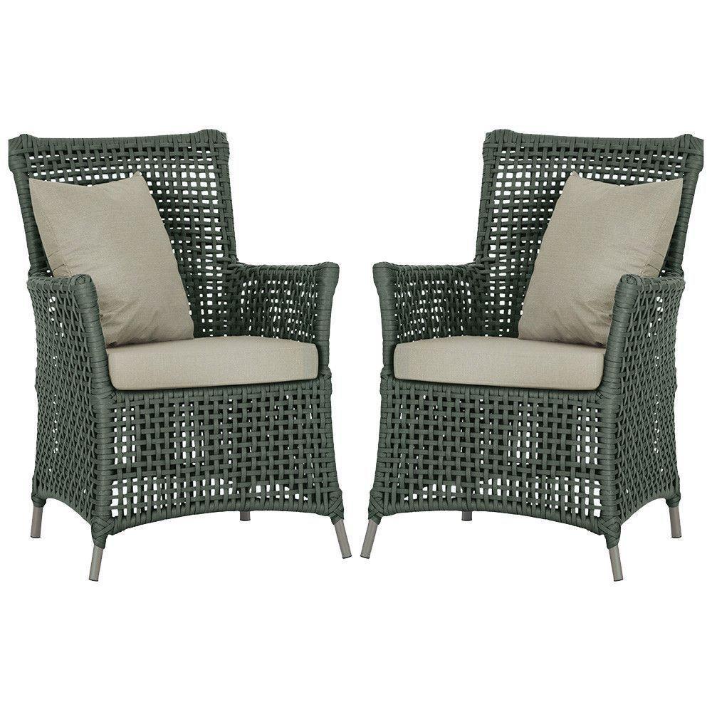 Poltronas Igapó Alumínio Pintura Fendi Corda Náutica E7 Verde - 1