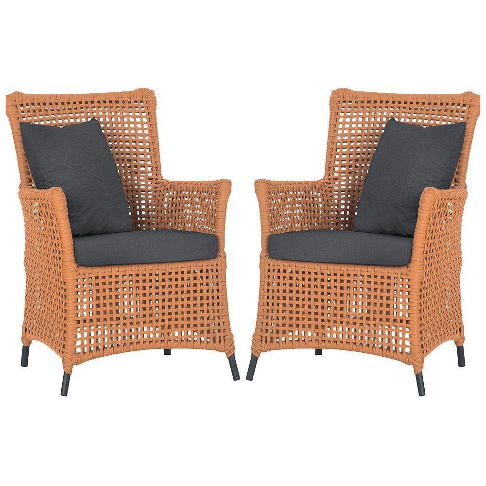 Poltronas Igapó Alumínio Pintura Preta Corda Náutica E11 Terra Cota - 1