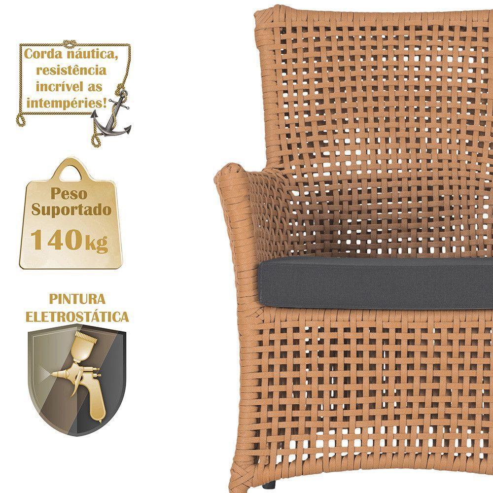 Poltronas Igapó Alumínio Pintura Preta Corda Náutica E11 Terra Cota - 4