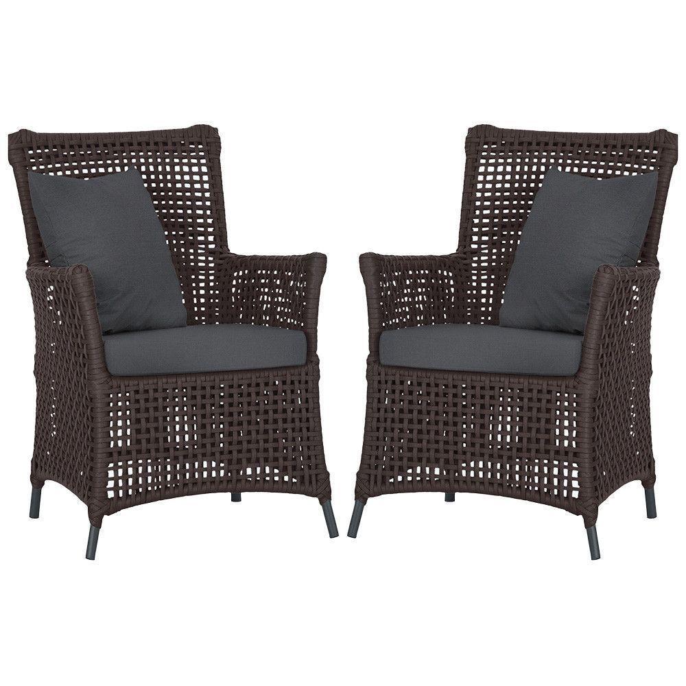 Poltronas Igapó Alumínio Pintura Preta Corda Náutica E11 Marrom - 1