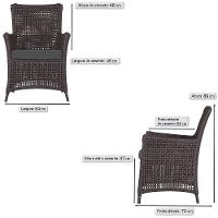 Poltronas Igapó Alumínio Pintura Preta Corda Náutica E11 Marrom - 5