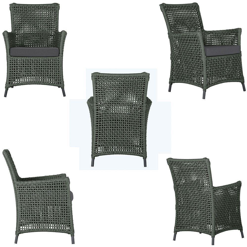 Poltronas Igapó Alumínio Pintura Preta Corda Náutica E11 Verde - 2