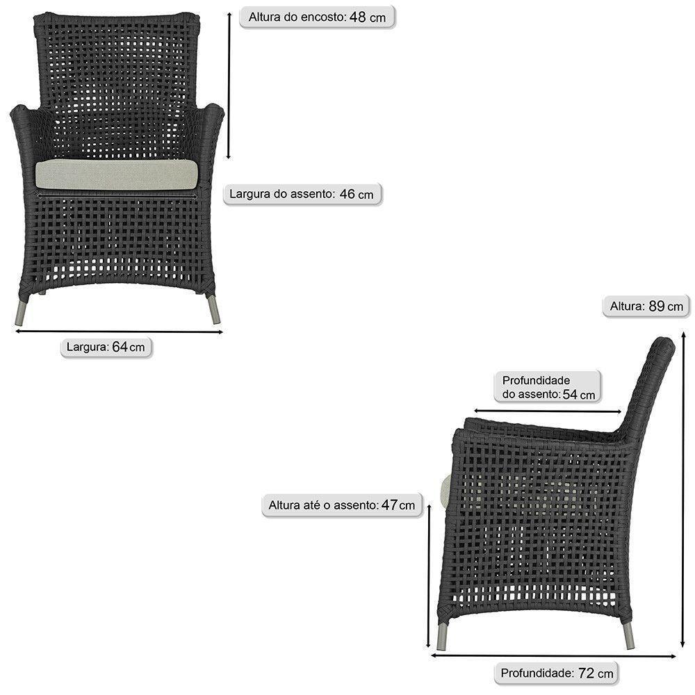 Poltronas Igapó Alumínio Pintura Fendi Corda Náutica E3 Preto - 5