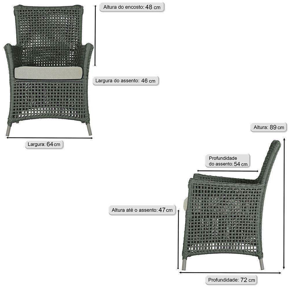 Poltronas Igapó Alumínio Pintura Fendi Corda Náutica E3 Verde - 5