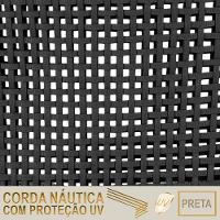 4 Cadeiras Corda Náutica E Mesa Tampo 1,00m Ripado Alumínio Preto - 2