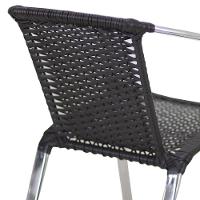 4 Cadeiras E Mesa Com Tampo Alumínio área Varanda Preto - 5