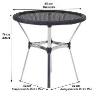 4 Cadeiras E Mesa Com Tampo Alumínio área Varanda Preto - 7