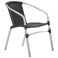 4 Cadeiras E Mesa Com Tampo Alumínio área Varanda Preto - 10