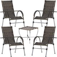 Jogo 4 Cadeiras E Mesa Vênus Area Externa - Trama Cappuccino - 1