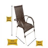 Jogo 4 Cadeiras E Mesa Vênus Area Externa - Trama Pedra Ferro - 7