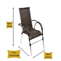 Jogo 4 Cadeiras E Mesa Vênus Area Externa - Trama Preto - 3