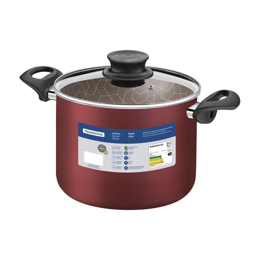 Caldeirão Tramontina Paris Em Alumínio Com Revestimento Em Antiaderente Starflon Max Vermelho - 2