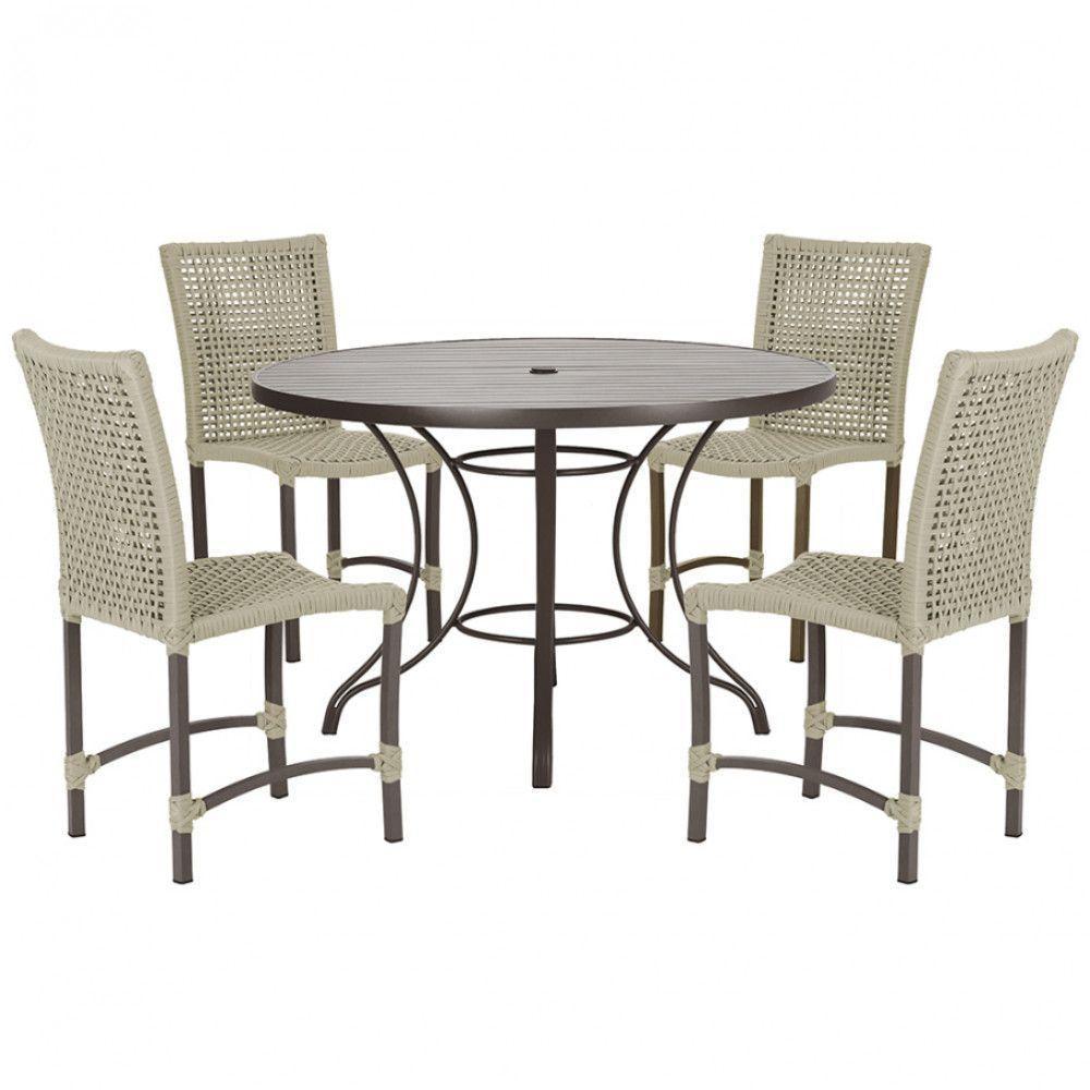 Mesa Ascoli 4 Cadeiras Cannes De Alumínio Trama Rami - 1