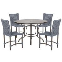 Mesa Ascoli 4 Cadeiras Cannes De Alumínio Trama Prata - 1